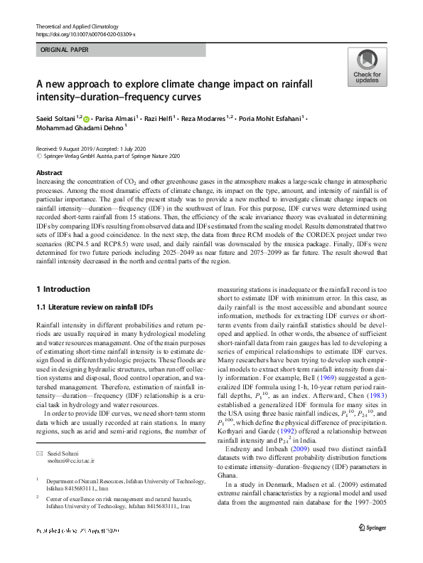 (PDF) A new approach to explore climate change impact on rainfall ...