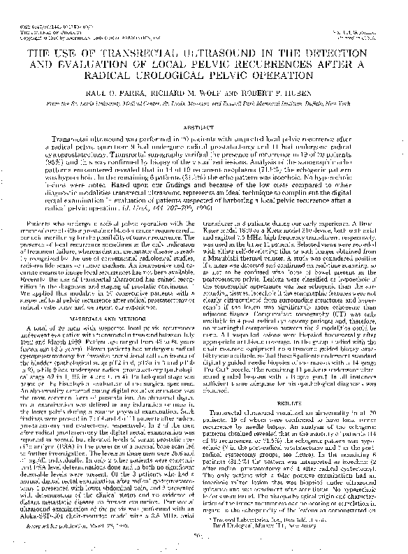 (PDF) The Use of Transrectal Ultrasound in the Detection and Evaluation ...