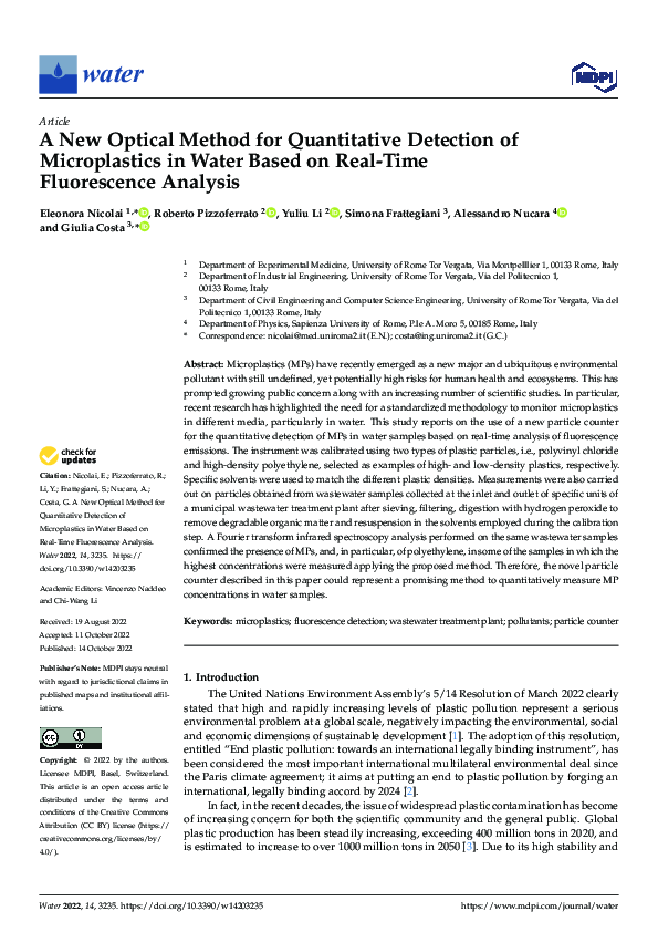 (PDF) A New Optical Method for Quantitative Detection of Microplastics ...