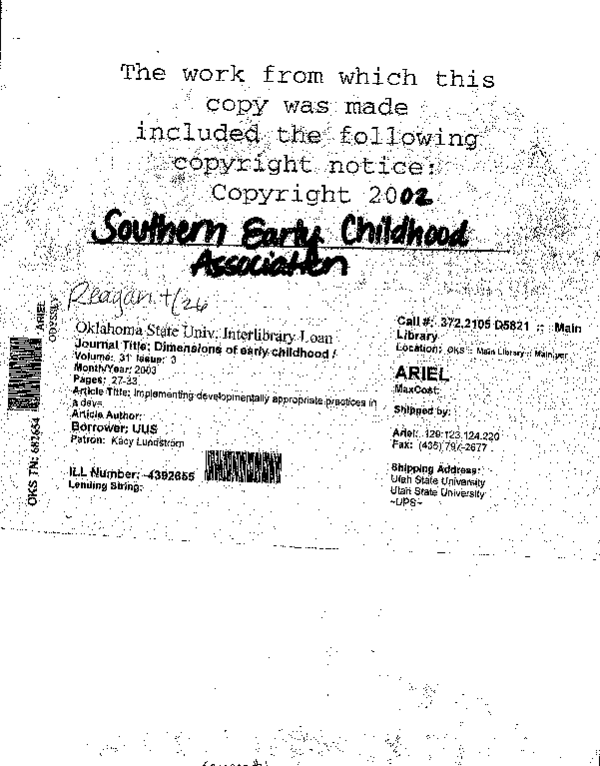 (PDF) Implementing Developmentally Appropriate Practices in a ...