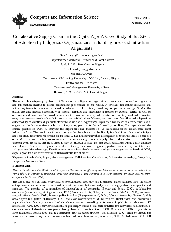 (PDF) Collaborative Supply Chain in the Digital Age: A Case Study of ...