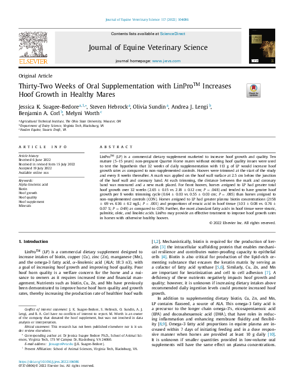 (PDF) Journal of Equine Veterinary Science