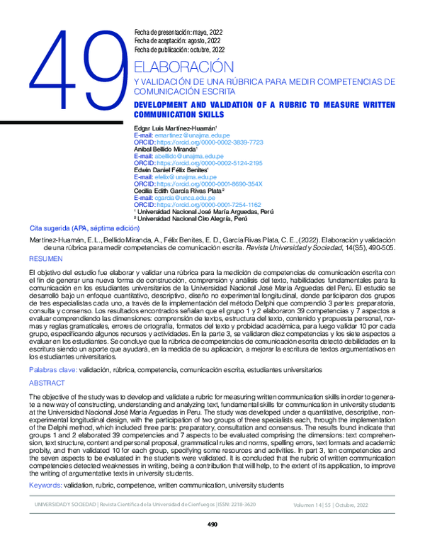 (PDF) 49 DEVELOPMENT AND VALIDATION OF A RUBRIC TO MEASURE WRITTEN ...