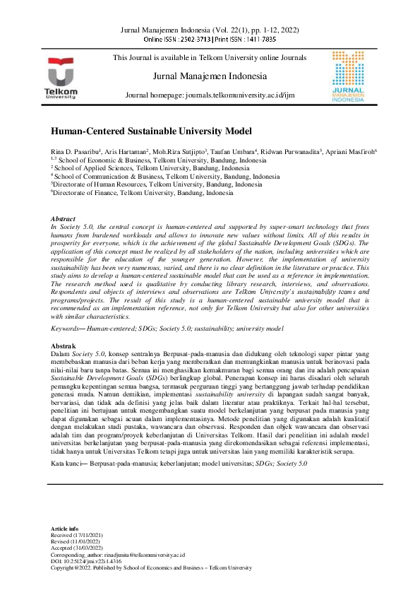 (PDF) Human-Centered Sustainable University Model