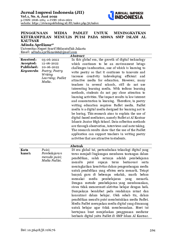 (PDF) Penggunaan Media Padlet Untuk Meningkatkan Keterampilan Menulis