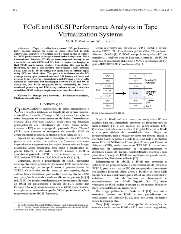 (PDF) FCoE and iSCSI Performance Analysis in Tape Virtualization