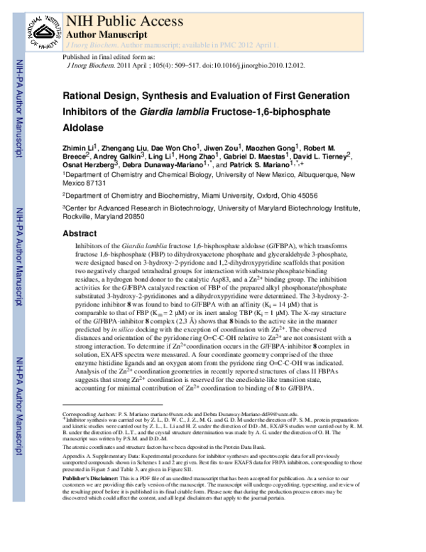 (PDF) Rational design, synthesis and evaluation of first generation ...