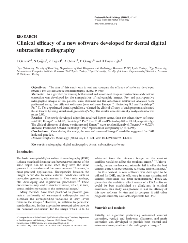 (PDF) Clinical efficacy of a new software developed for dental digital ...