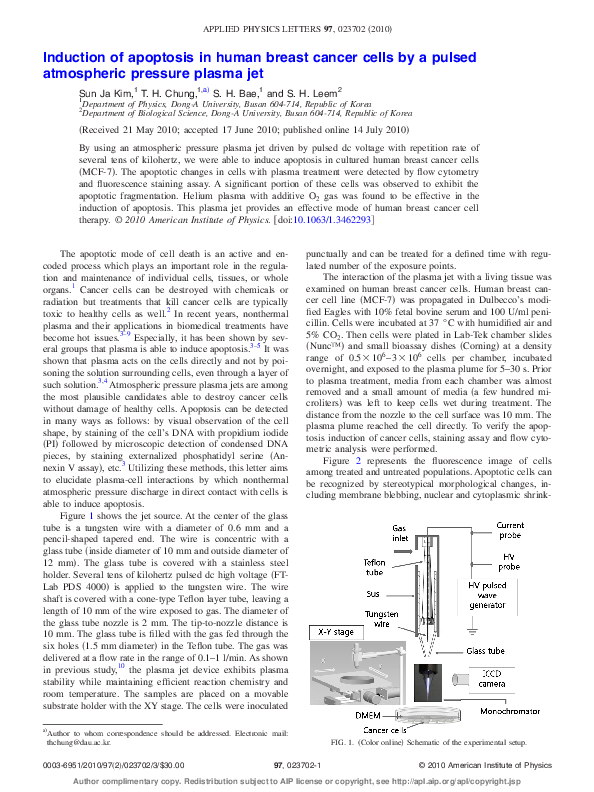 (PDF) Induction of apoptosis in human breast cancer cells by a pulsed ...
