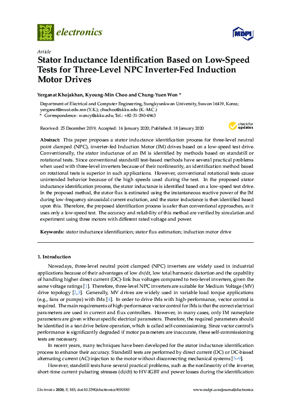(PDF) Stator Inductance Identification Based on Low-Speed Tests for ...