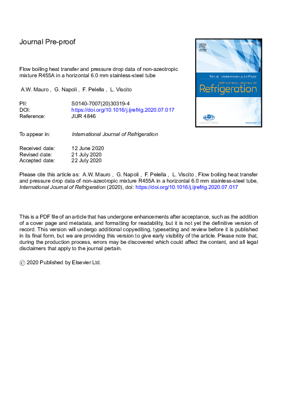 (PDF) Flow boiling heat transfer and pressure drop data of non ...