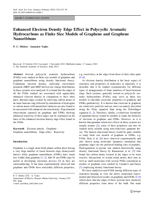 (PDF) Enhanced Electron Density Edge Effect in Polycyclic Aromatic ...