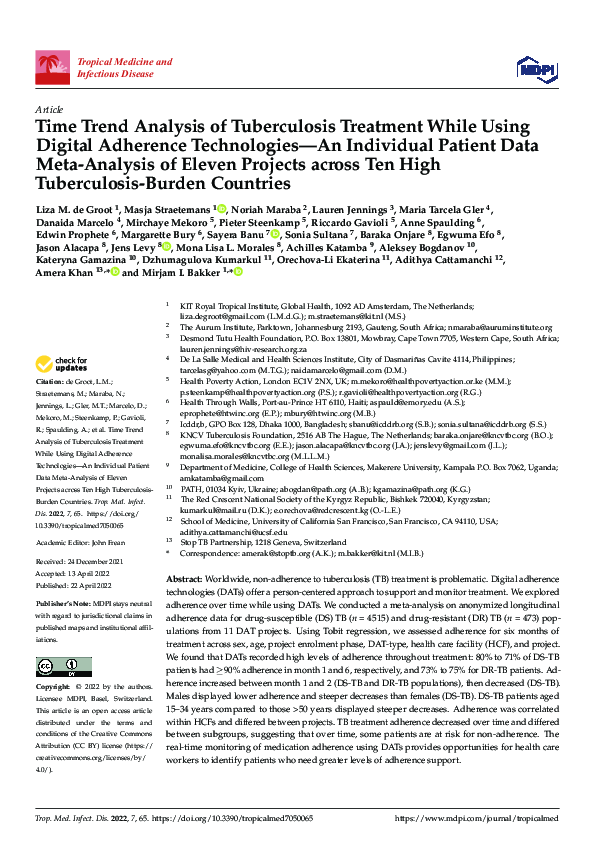 (PDF) Time Trend Analysis of Tuberculosis Treatment While Using Digital ...