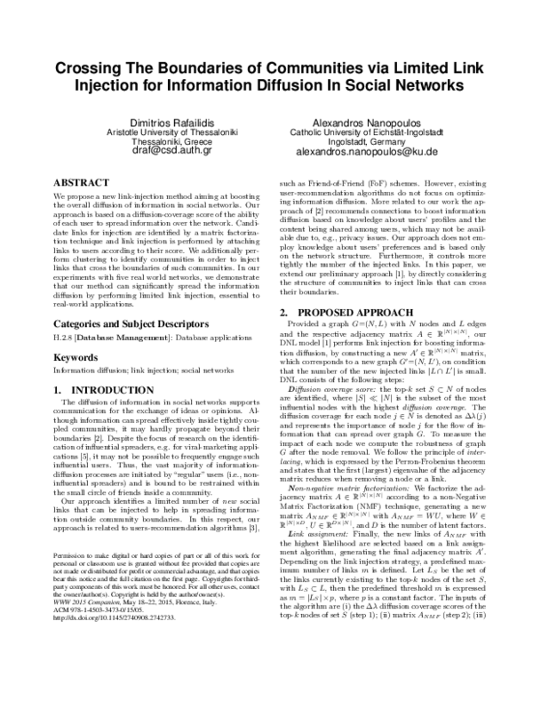 (PDF) Crossing the Boundaries of Communities via Limited Link Injection ...