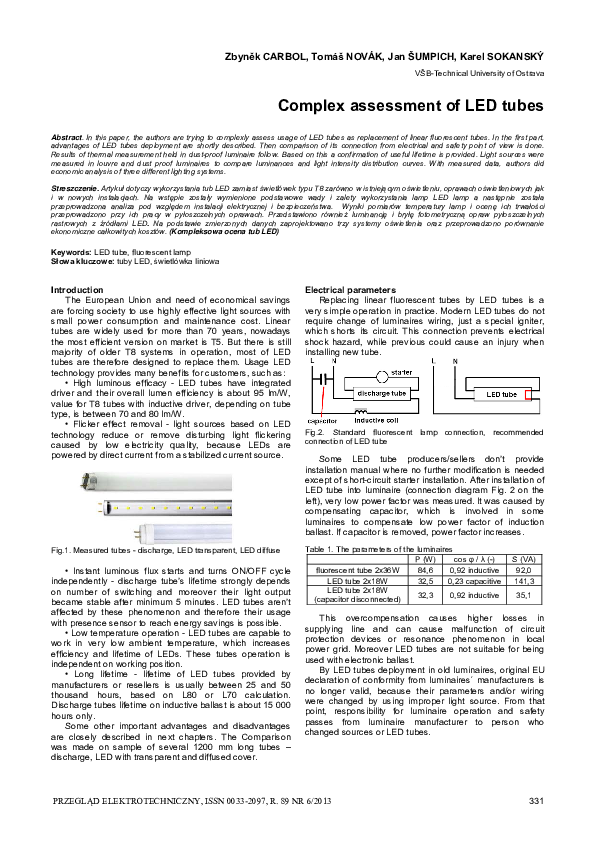 Photo inspiration: Picture Idea: Pdf Complex Assessment Of Led Tubes