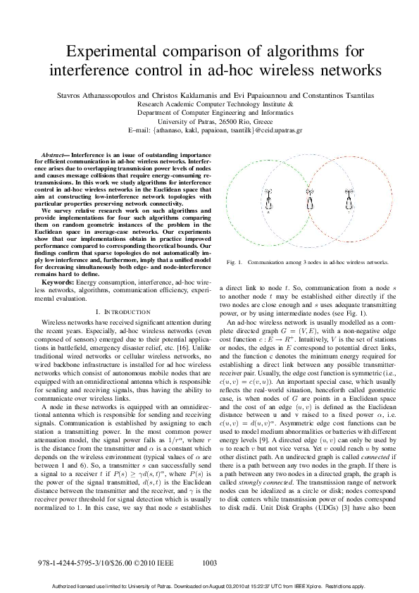 (PDF) Experimental comparison of algorithms for interference control in ...