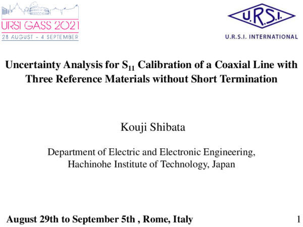 (PDF) Uncertainty Analysis for S11 Calibration of a Coaxial Line with ...