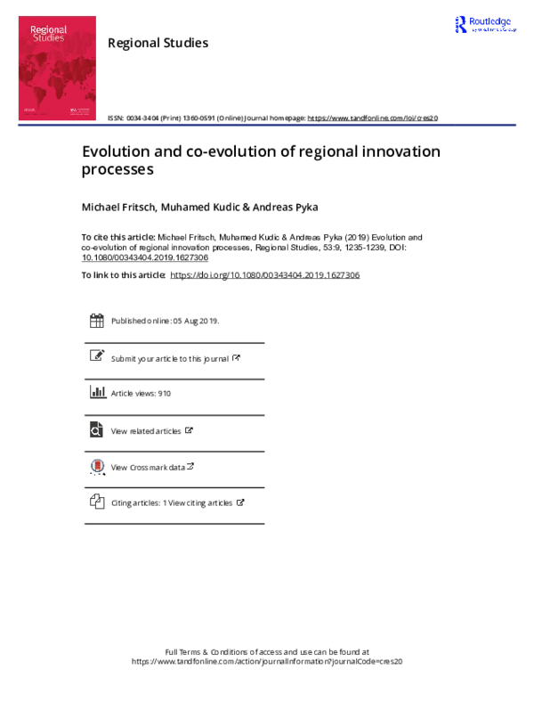 (PDF) Evolution and co-evolution of regional innovation processes