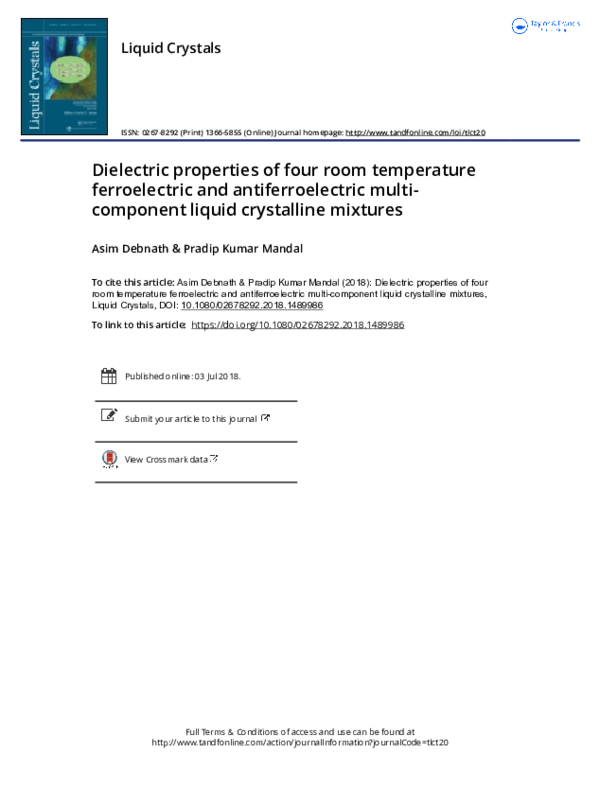 (PDF) Dielectric properties of four room temperature ferroelectric and ...