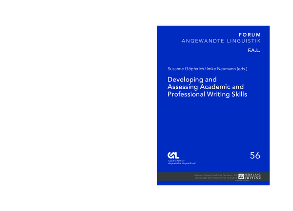 (PDF) Developing and Assessing Academic and Professional Writing Skills