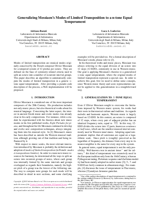 (PDF) Generalizing Messiaen's Modes of Limited Transposition to a n ...