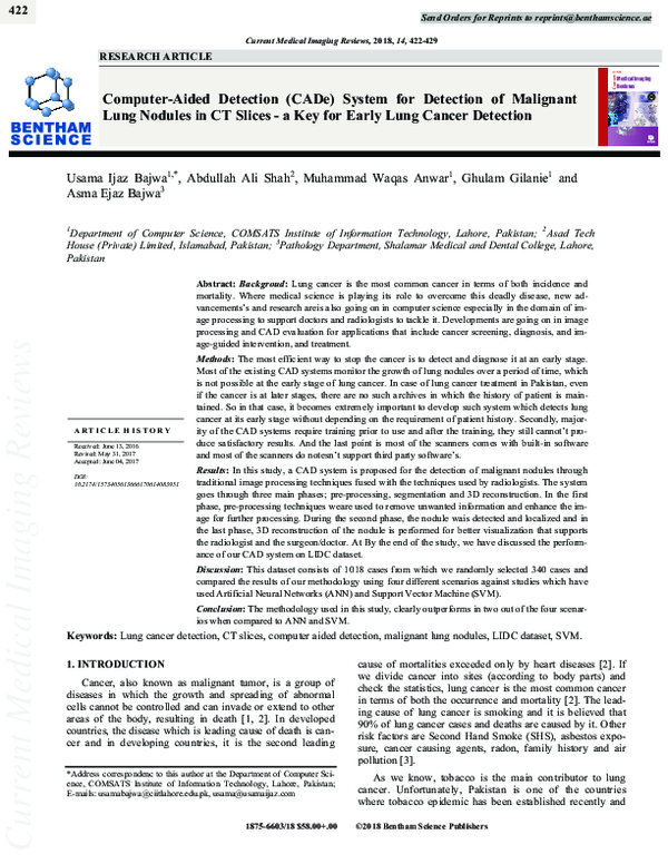 (PDF) Computer-Aided Detection (CADe) System for Detection of Malignant ...