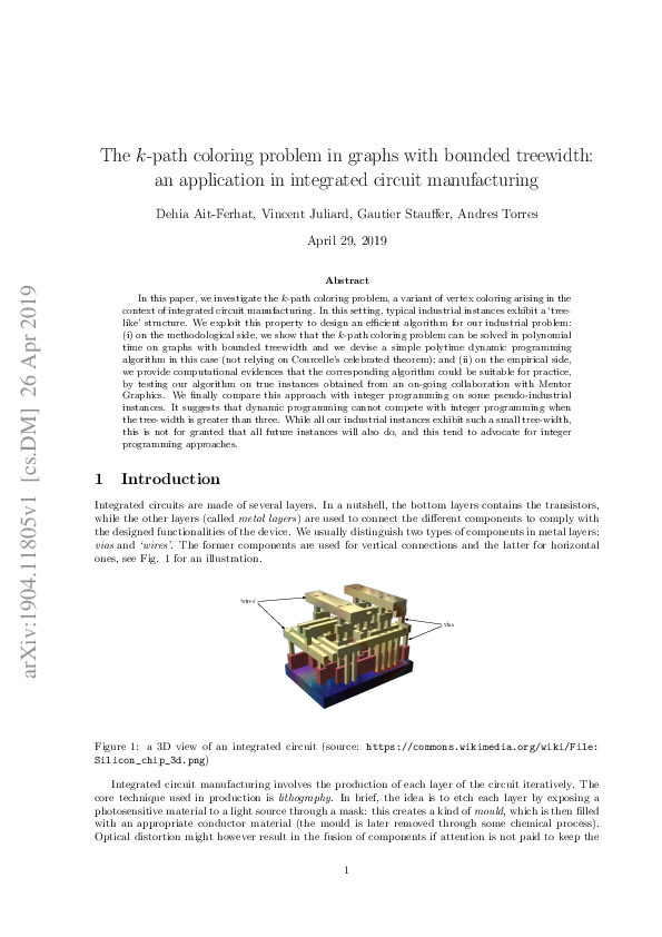 (PDF) The k-path coloring problem in graphs of bounded treewidth: An ...