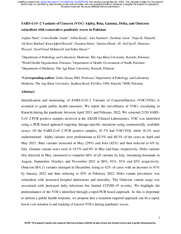 (PDF) SARS-CoV-2 Variants of Concern (VOC) Alpha, Beta, Gamma, Delta ...