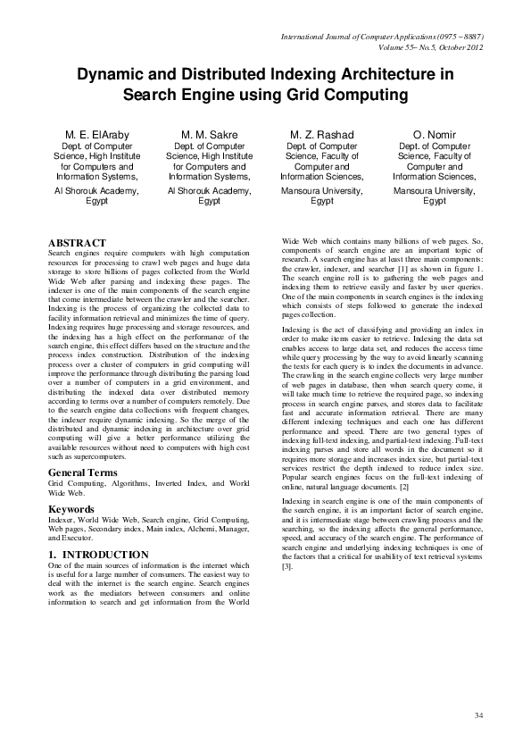 (PDF) Dynamic and Distributed Indexing Architecture in Search Engine ...