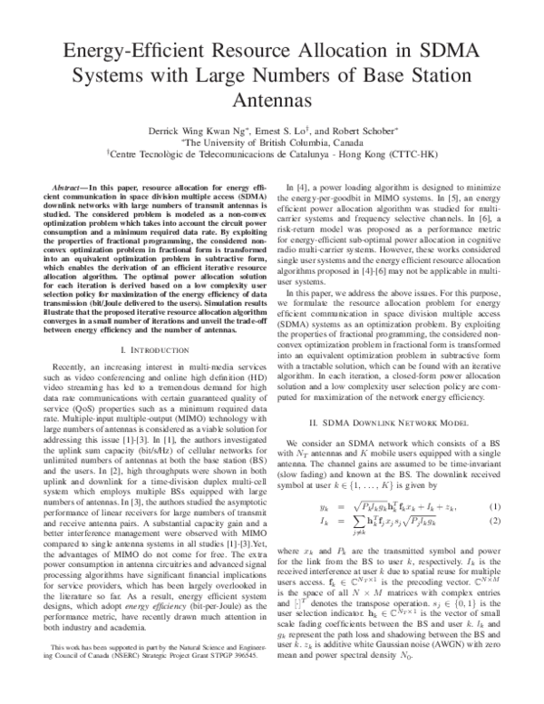 (PDF) Energy-efficient resource allocation in SDMA systems with large ...