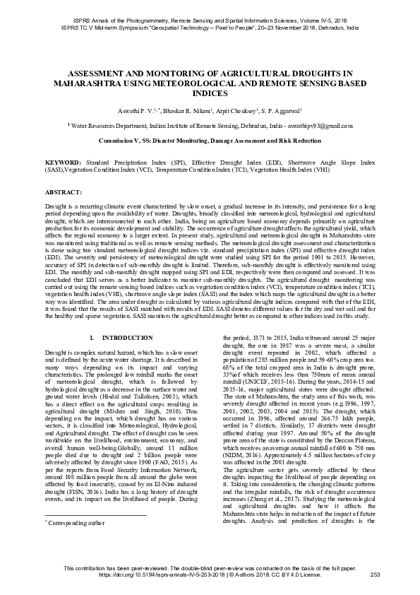 (PDF) Assessment and Monitoring of Agricultural Droughts in Maharashtra ...