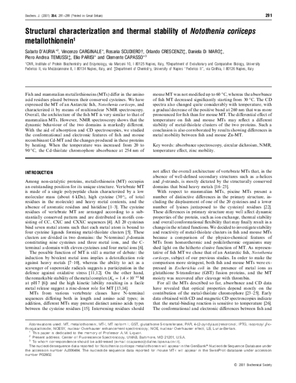 (PDF) Structural characterization and thermal stability of Notothenia ...