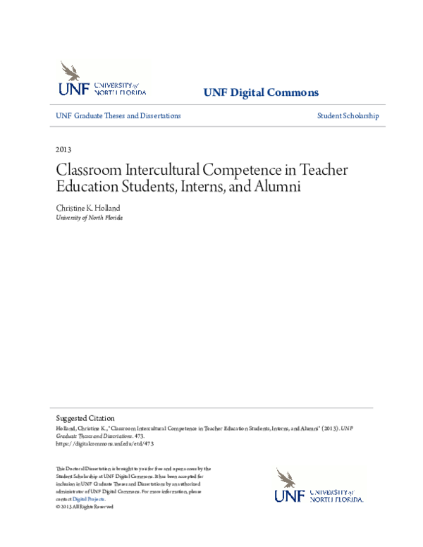 (PDF) Classroom Intercultural Competence in Teacher Education Students ...
