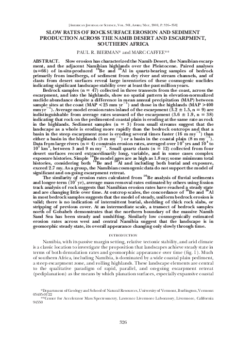 (PDF) Slow Rates of Rock Surface Erosion and Sediment Production across ...
