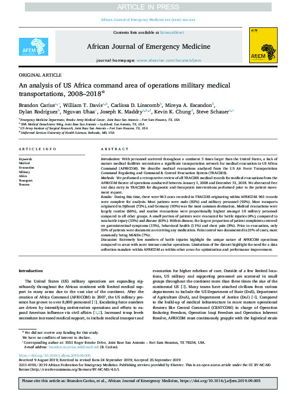 (PDF) An analysis of US Africa command area of operations military ...