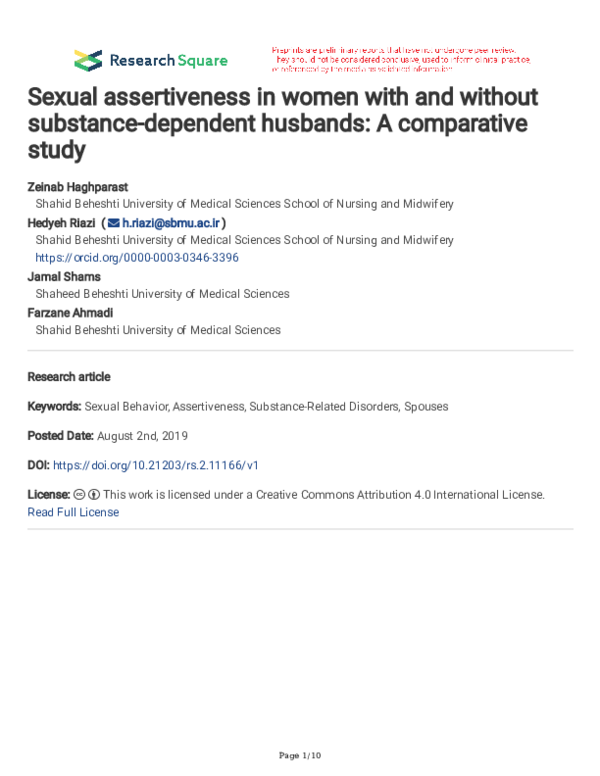 (PDF) Sexual assertiveness in women with and without substance ...