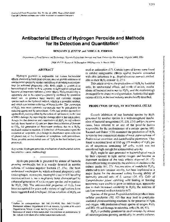 (PDF) Antibacterial effects of hydrogen peroxide and silver composition ...