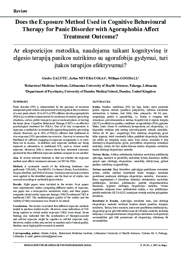 (PDF) Does the Exposure Method Used in Cognitive Behavioural Therapy ...