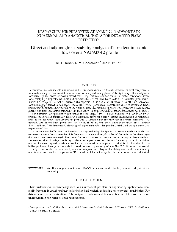 (PDF) Direct and adjoint global stability analysis of turbulent ...