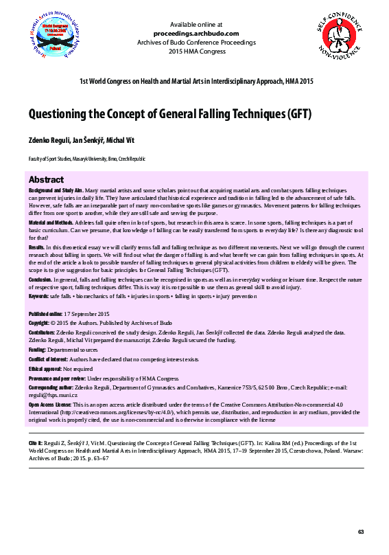 (PDF) Questioning the Concept of General Falling Techniques (GFT)