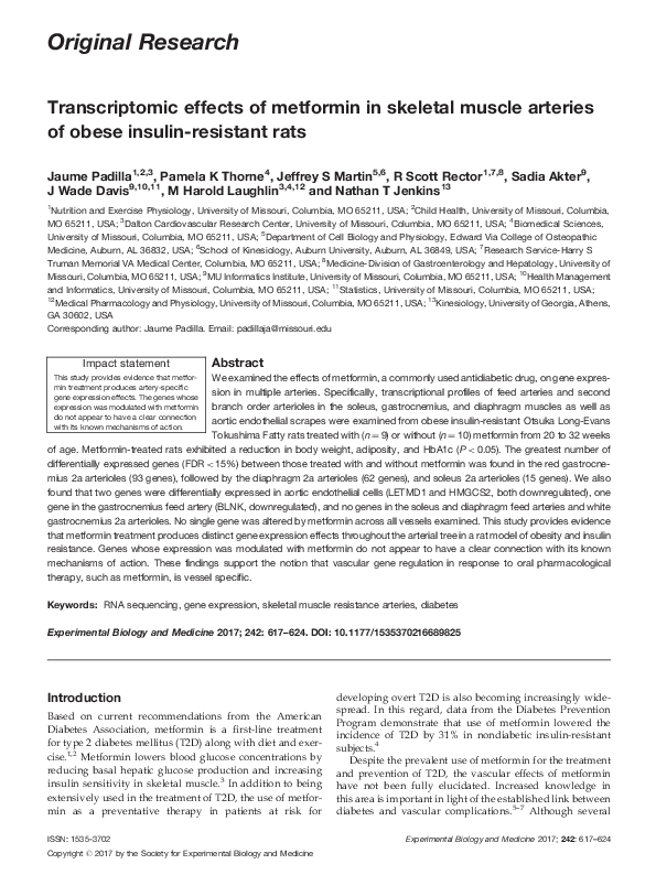 (PDF) Transcriptomic effects of metformin in skeletal muscle arteries ...