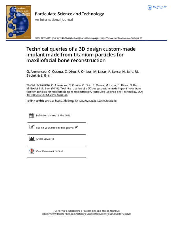 (PDF) Technical queries of a 3D design custom-made implant made from ...