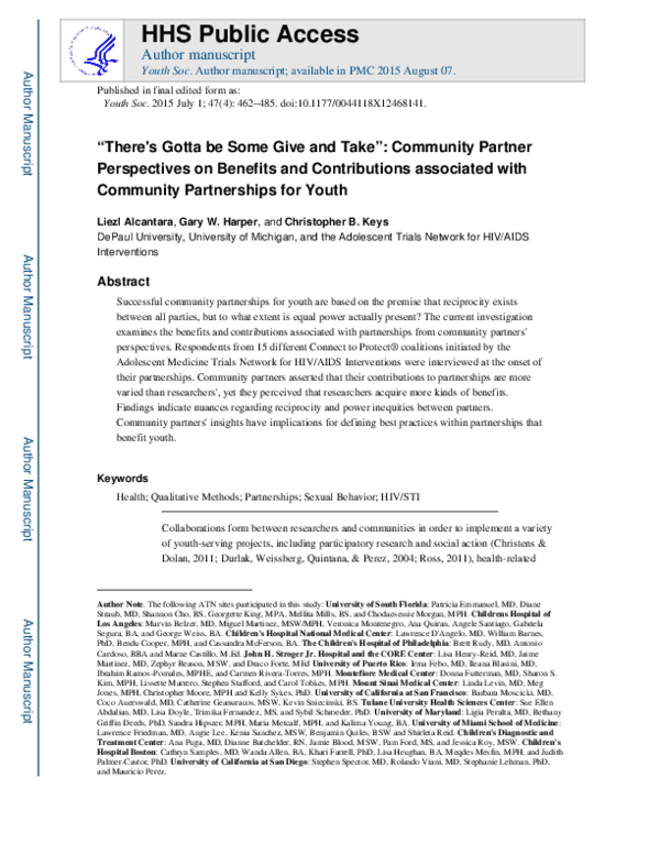 (PDF) There's Gotta Be Some Give and Take