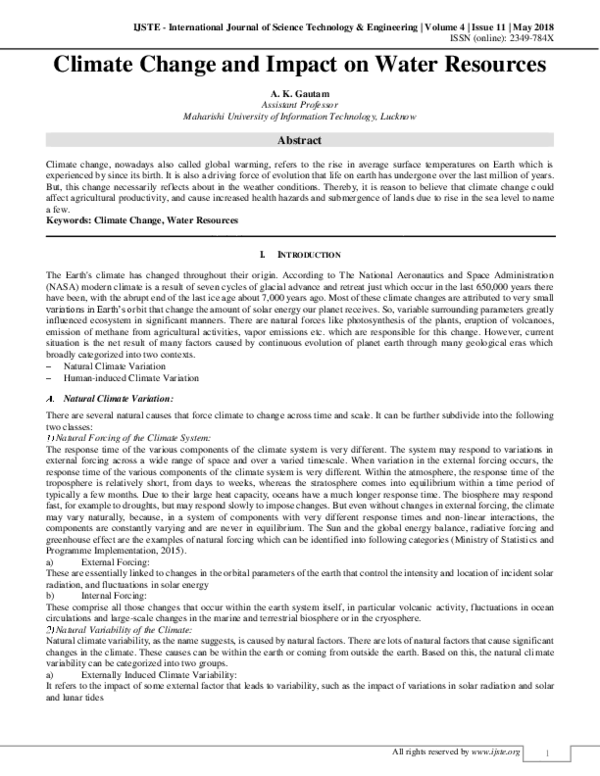 (PDF) Impact of Climate Change on Water Resources