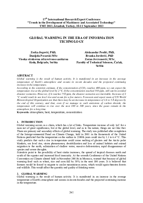 (PDF) Global Warming in the Era of Information Technology