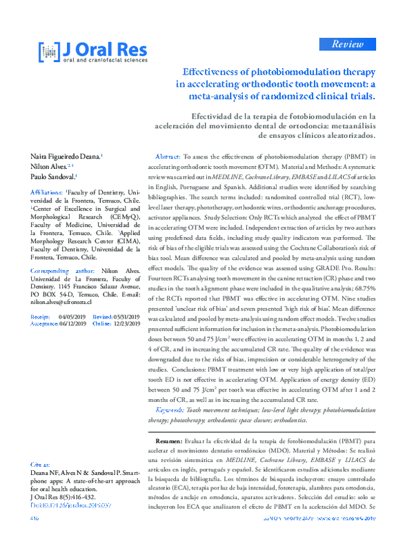 (PDF) Effectiveness of photobiomodulation therapy in accelerating ...