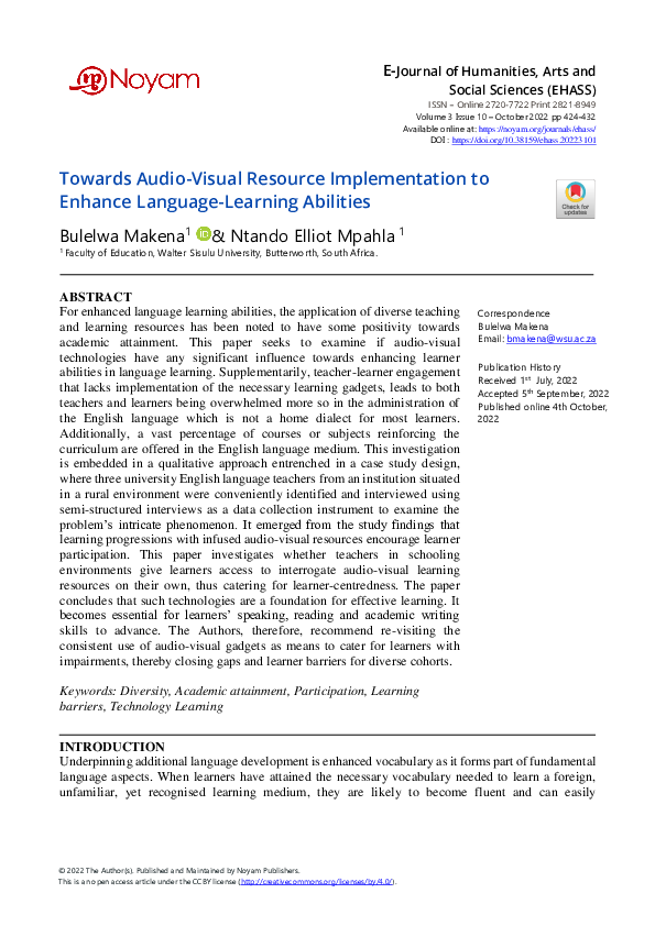 (PDF) Towards Audio-Visual Resource Implementation to Enhance Language ...