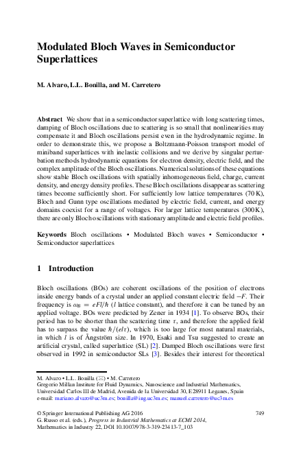 (PDF) Modulated Bloch Waves in Semiconductor Superlattices