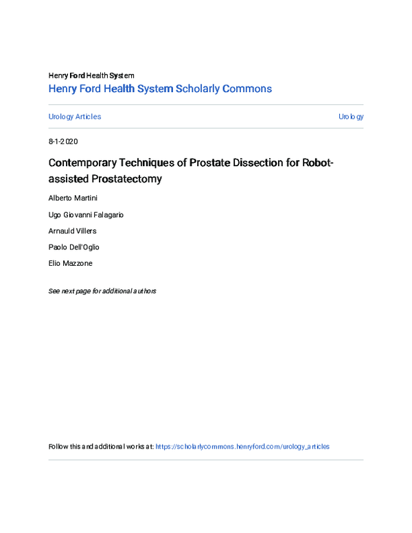 (PDF) Contemporary Techniques of Prostate Dissection for Robot-assisted ...