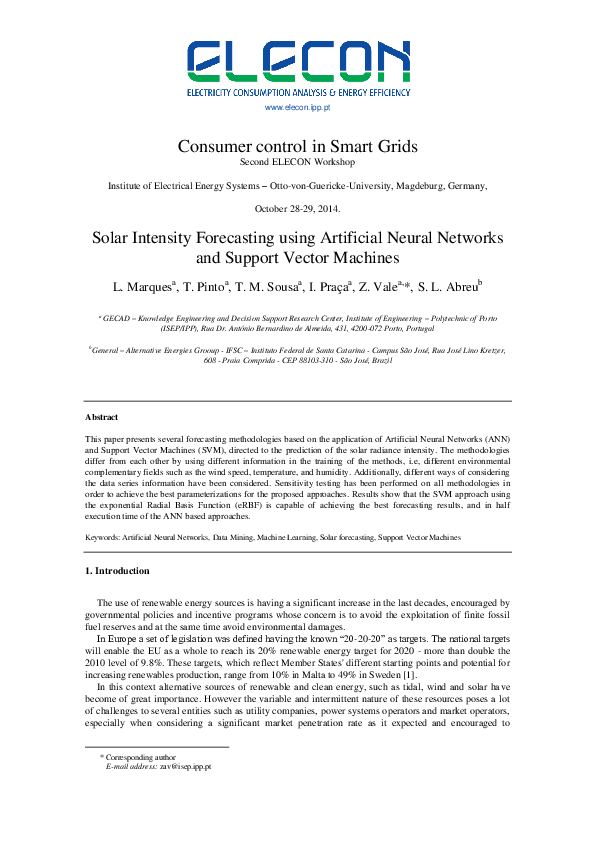 (PDF) Solar Intensity Forecasting using Artificial Neural Networks and ...